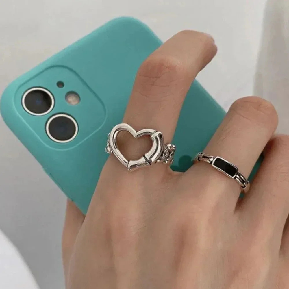 Minimalist 925 Sterling Silver Heart Ring